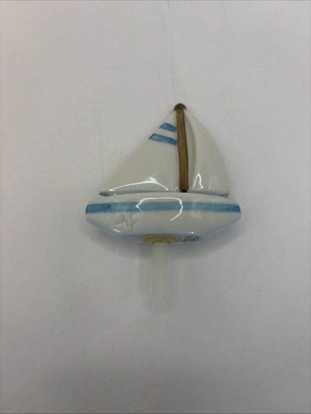 Nora Fleming Mini Retired Blue Sailboat A136 "Sail Me Away" Nautical Beach